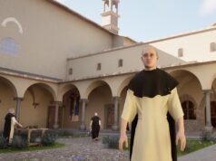 Uma peça em latim no Museo di San Marco. Florença se encontra