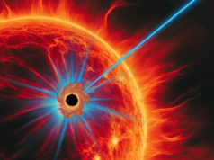 Buracos negros colidindo com estrelas em chamas podem causar misteriosos brilhos azuis no espaço