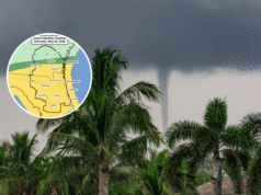 O Mapa de Ameaças de Tornados da Flórida mostra onde as tempestades perigosas têm maior probabilidade de ocorrer.