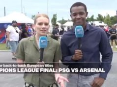 A atmosfera é festiva em Budapeste, com PSG e Arsenal de olho na Liga dos Campeões.