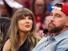 Travis Kelce e Taylor Swift foram vistos na quadra durante o jogo. Cavaliers-Knicks Jogo 3