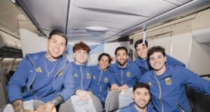 A seleção argentina viaja fretado para Kansas City para disputar a Copa do Mundo e o sonho da quarta estrela se foi