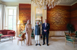 O primeiro-ministro Modi encontra-se com a família real holandesa, destacando os fortes laços entre a Índia e a Holanda durante a visita