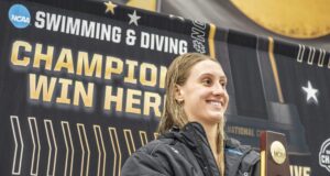 Anna Moesch marca relações públicas nas preliminares do 100 Free na AP Race London