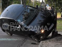 Esquerdo sobre duas rodas: o motorista perdeu o controle e bateu em um poste de luz