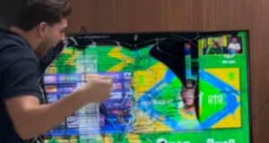 Intruso enlouquece com Neymar ligando e destrói TV com os punhos