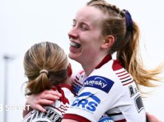 Superliga Feminina: Barrow Raiders 6 Wigan Warriors 74 Anna Davies marca quatro gols.