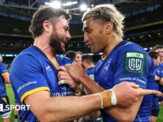 Campeonato United Rugby: Leinster 59-10 Lions – província irlandesa chega às semifinais