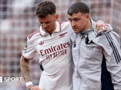 Ben White, do Arsenal, perderá o resto da temporada devido a uma lesão no joelho.