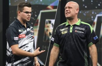 Michael van Gerwen e Gian van Veen procuram os pontos necessários em Leeds.