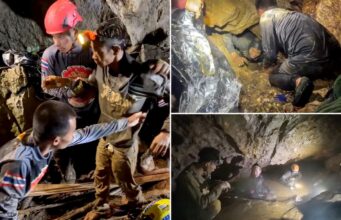 Equipes de resgate resgatam quatro pessoas presas em uma caverna inundada no Laos