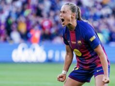 Barcelona supera o OL Lyon na final. Foi a segunda vitória de Esme Brooks na Liga dos Campeões.