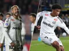 Neymar foi driblado pelo filho de Robinho durante treino. Então ele o derrubou no chão.