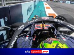 Carro de Hadjar THUMPS fica furioso após bater fora do GP de Miami