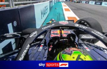 Carro de Hadjar THUMPS fica furioso após bater fora do GP de Miami