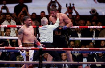 Usyk passou por momentos difíceis com uma lenda do kickboxing, mas um polêmico nocaute técnico o salvou de ficar invicto no Egito
