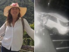 A socialite italiana Cinzia Dal Pino foi condenada por agredir repetidamente um ladrão de malas com seu Mercedes