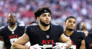 “Falcões assinam com WR Drake London uma extensão de 4 anos e US$ 141 milhões” .