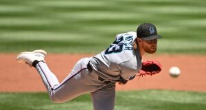 Max Meyer dos Marlins testará equipamentos de nível ás contra os Diamondbacks.