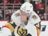 Braden McNabb, do Knights, foi hospitalizado após levar um disco no rosto.