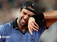Resultados do Aberto da França em 2026: Matteo Beratini ‘cansado de se aposentar’ enquanto Roland Garros espera terminar após lesão