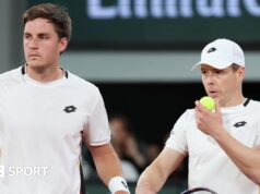 Resultados do Aberto da França em 2026: Henry Patton da Grã-Bretanha e seu parceiro finlandês Harry Halivara perdem na final de duplas masculinas