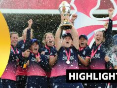 ARQUIVO: A Inglaterra venceu a Índia por nove corridas para vencer a Copa do Mundo de Críquete 2017 no Lord’s.