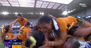 Júbilo quando os australianos completaram a vitória na World Series