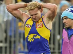 Robin Ganby: estrela do West Coast Eagles sofre lesão no quadril contra Port Adelaide