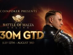 Batalha por Malta online na CoinPoker: 30 milhões de dólares garantidos
