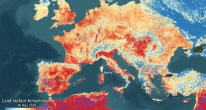 Onda de calor recorde da Europa a partir da imagem espacial do dia de 29 de maio de 2026