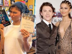 Zendaya visita a livraria Little California e faz um aceno de brincadeira ao parceiro Tom Holland