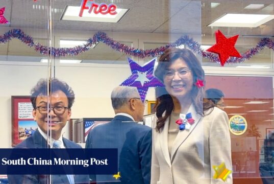 O chefe do KMT, Cheng Li-wen, encontrou-se com o aliado de Trump, Steve Dennis, em Washington.
