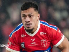 Hull KR: Prop Sauaso Sue banido por um jogo devido ao cartão vermelho de Wakefield