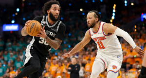 A defesa de Jalen Brunson parecia boa no jogo 1 das finais da NBA, mas os Spurs precisam caçá-lo no jogo 2.