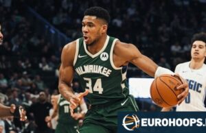 Giannis Antetokounmpo Visite o paddock de F1 de Mônaco em meio ao movimentado comércio.