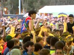 Os fãs australianos celebraram seu país