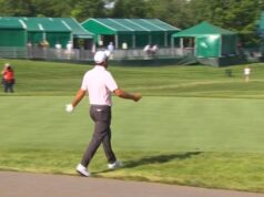 Scheffler coloca o caddie no spray o tempo todo