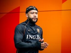 Memphis Depay, após substituir a Argélia entre os 4 melhores jogadores com mais partidas internacionais pela seleção holandesa