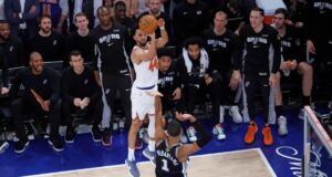 Landry Shamet, dos Knicks, foi trazido de volta à terra durante o jogo 3 das finais da NBA
