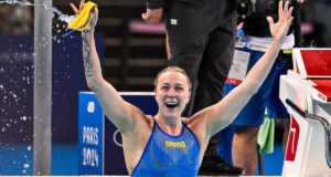 Sarah Sjöström na seleção sueca para o Campeonato Europeu