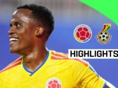 O gol de Arias levou a Colômbia às oitavas de final com vitória sobre Gana.
