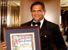 O grande Nicky Winmar da AFL foi considerado culpado de puxar o cabelo de uma mulher e bater a cabeça dela contra uma porta