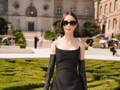 Fãs de Lily Collins furiosos depois que ela foi ‘empurrada’ pelo CEO na primeira fila do desfile da Paris Fashion Week