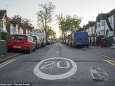 Os deputados dizem que 20 mph deveria ser o novo limite “padrão” em estradas construídas – e a tecnologia de limitação de velocidade nos carros deveria ser ativada permanentemente