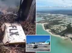 Dez pessoas morreram em um acidente de avião nas Bahamas, enquanto um vídeo aterrorizante mostra destroços espalhados