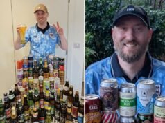 Torcedores da Copa do Mundo recolhem cervejas dos 48 países competidores
