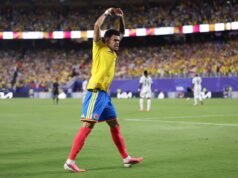 A seleção colombiana de Luis Diaz completou as oitavas de final depois de vencer Gana
