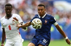 A estrela francesa Kylian Mbappe quebrou a marca de gols na carreira na Copa do Mundo.