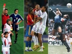 Vermelho para Beckham, o grande Zidane e a Mão de Deus: as mais belas modelos da França – Espanha e Argentina – Inglaterra